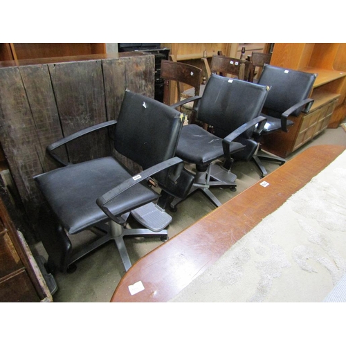 570 - THREE BARBERS CHAIRS