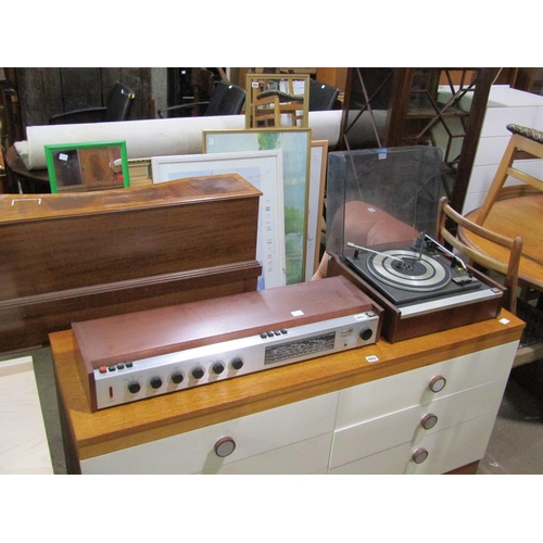 603 - GARRARD TURNTABLE AND BUSH RADIO