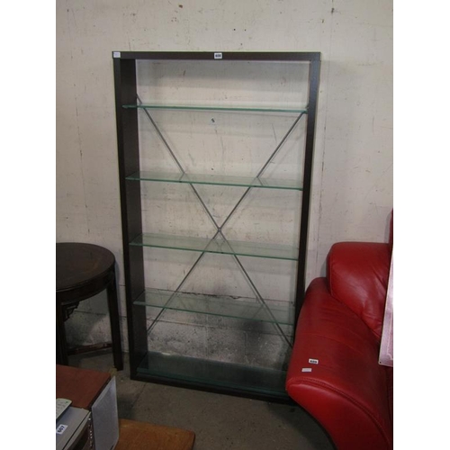 608 - BOOKCASE WITH GLASS SHELVES