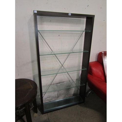 608 - BOOKCASE WITH GLASS SHELVES