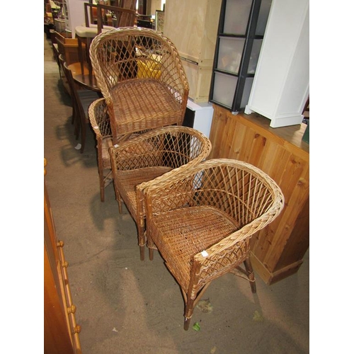 625 - FOUR WICKER CHAIRS