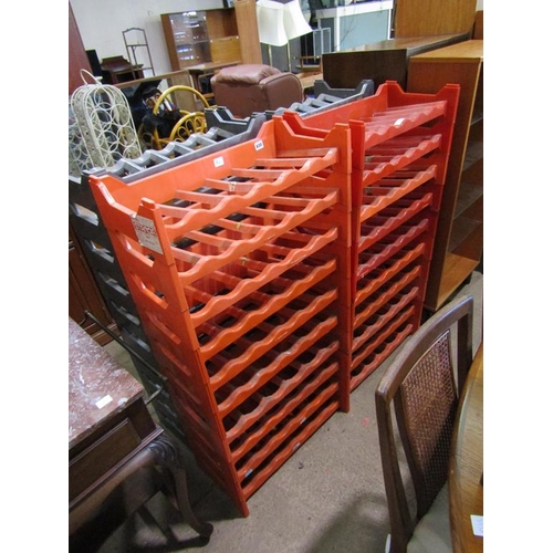 630 - TWO PLASTIC WINE RACKS