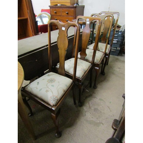 669 - FOUR QUEEN ANN STYLE DINING CHAIRS