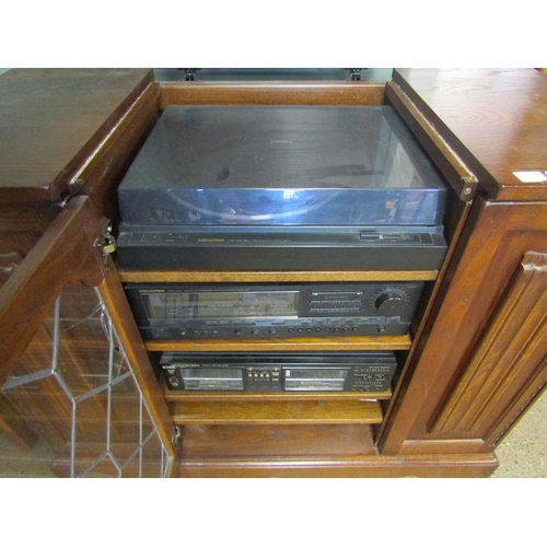 695 - STEREO CABINET AND MARANTZ / MEMOREX STEREO.