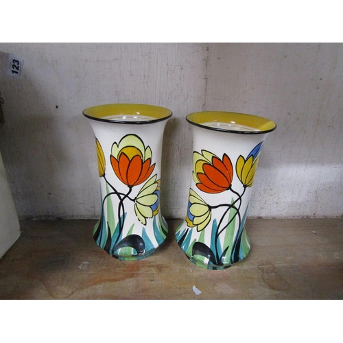 103 - PAIR OF THOMAS FORRESTER ART DECO TULIP VASES