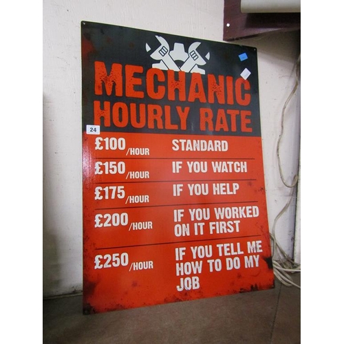 24 - REPLICA TIN MECHANIC SIGN