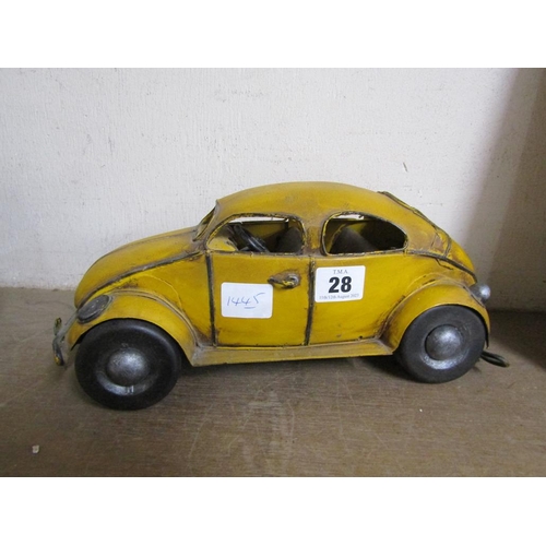 28 - METAL MODEL OF A BEATLE CAR