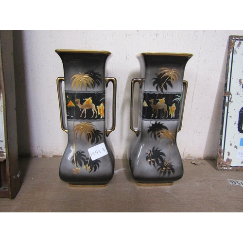 49 - PAIR OF CHINOISERIE ENGLISH VASES