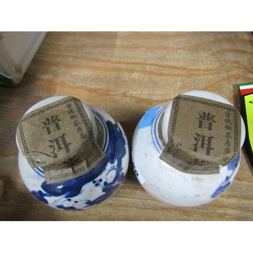 68 - PAIR OF CHINESE B&W GINGER JARS