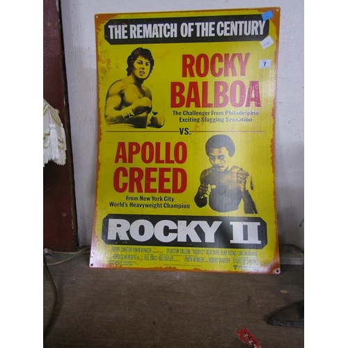 7 - REPLICA TIN ROCKY SIGN