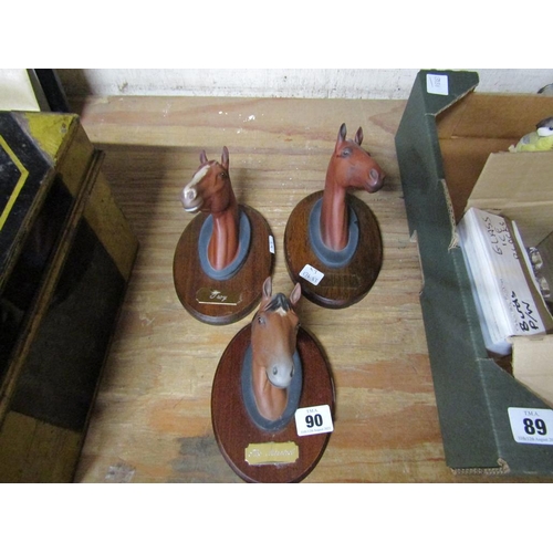 90 - THREE BESWICK HORSE HEAD PLAQUES