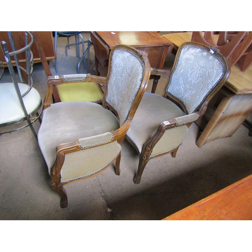 718 - TWO SHOW FRAMED ARMCHAIRS