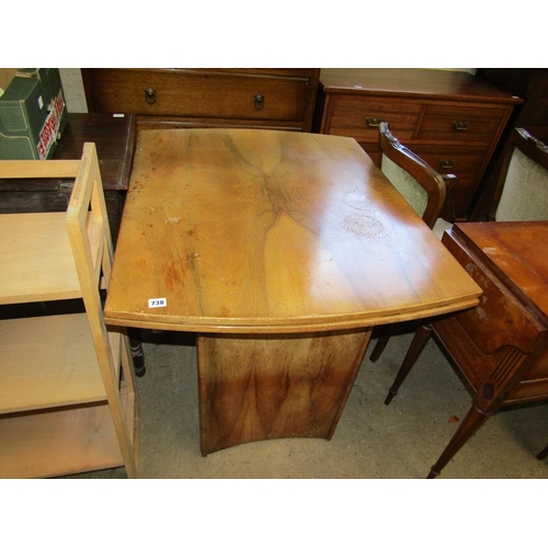 738 - WALNUT DRAWER LEAF TABLE