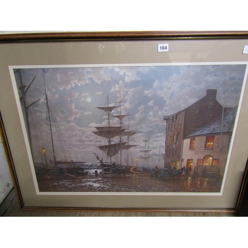 164 - COLLECTION OF FRAMED PRINTS TO INCL HARBOUR SCENE