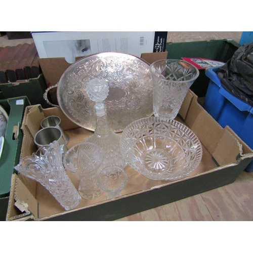 180 - CRYSTAL AND MOULDED GLASS; SILVER PLATE; PEWTER