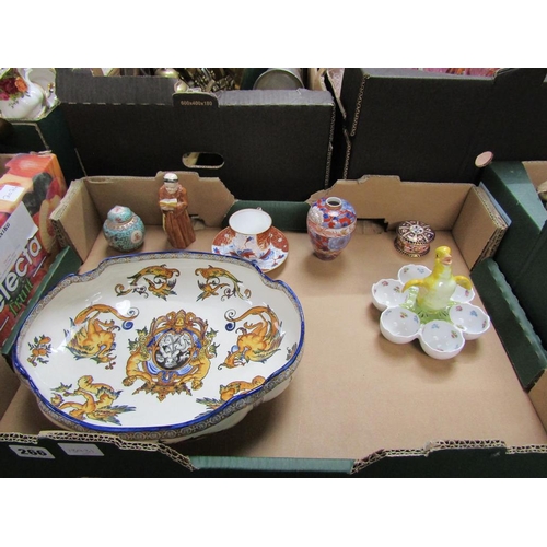 266 - BOX OF PORCELAIN AND CHINA TO INCL FAIENCE