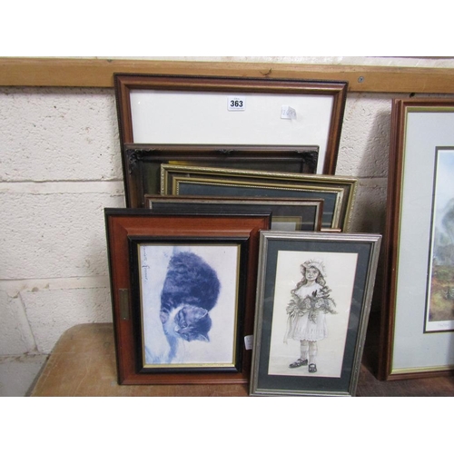 363 - QTY OF FRAMED ETCHINGS AND PRINTS