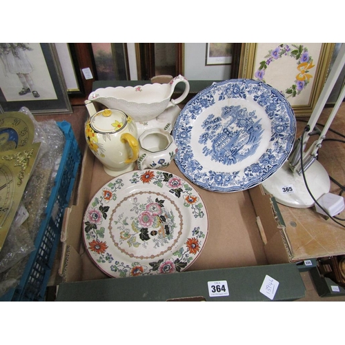 364 - 'BOX OF CHINA TEA AND TABLEWARES TO INCL CROWN DUCAL