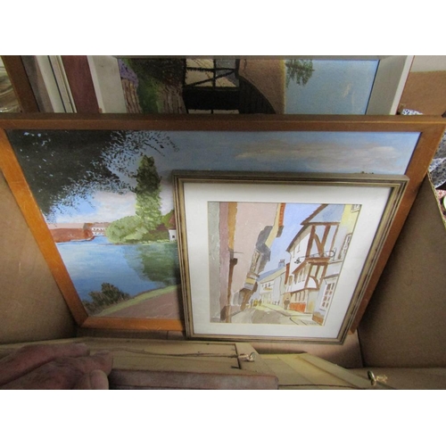 393 - FRAMED OILS