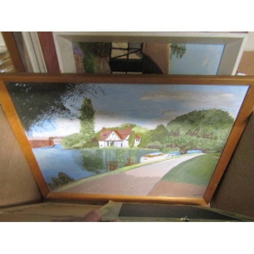 393 - FRAMED OILS