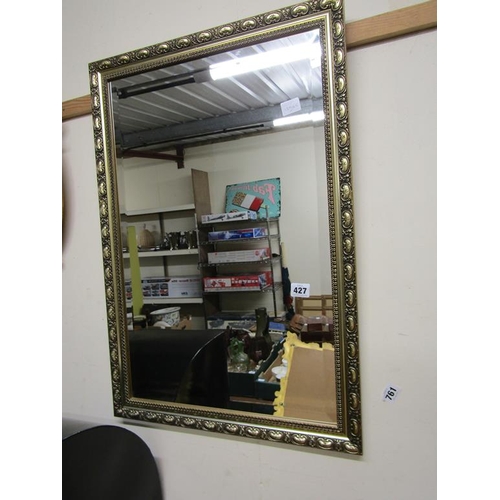 427 - GILT FRAMED BEVEL EDGE WALL MIRROR