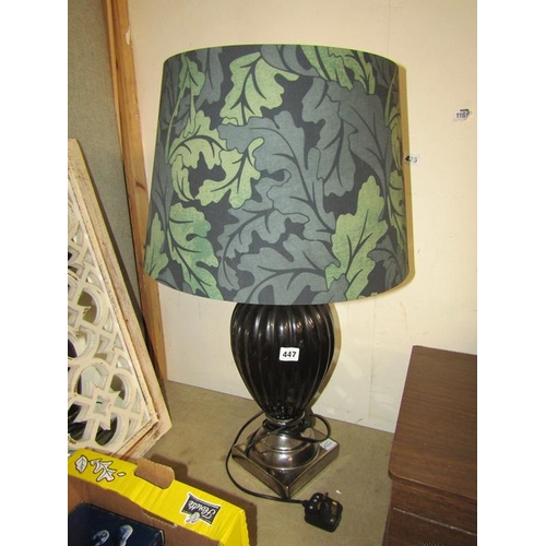 447 - CONTEMPORARY TABLE LAMP AND SHADE