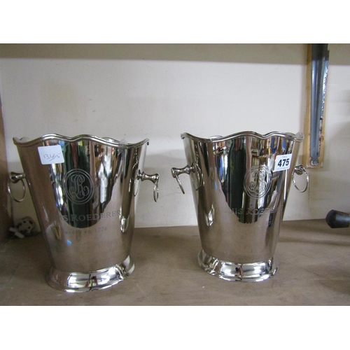 475 - PAIR OF REPLICA PLATED WINE COOLERS