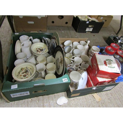 479 - TWO BOXES OF COMMEMORATIVE CHINA ETC