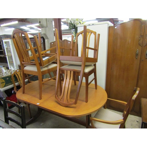 1084 - TEAK DINING TABLE AND CHAIRS