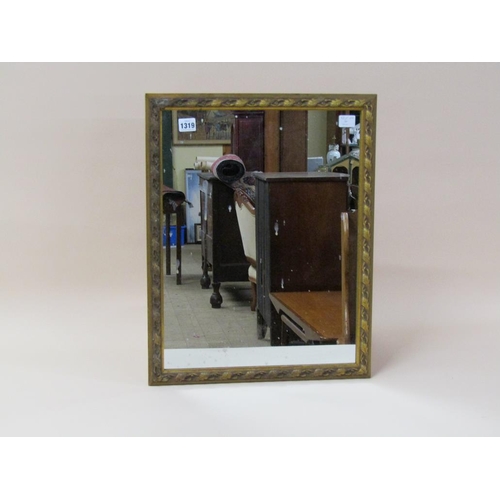 1319 - MOULDED GILT FRAME WALL MIRROR, 58CM X 44CM