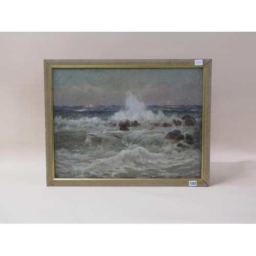 1332 - SIGNED INDISTINCTLY DATED 1904 - SEASCAPE, OIL ON CANVAS, FRAMED, 45CM X 60CM