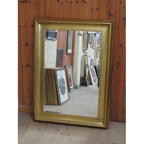 1335 - MOULDED GILT FRAMED WALL MIRROR, 117CM X 85CM