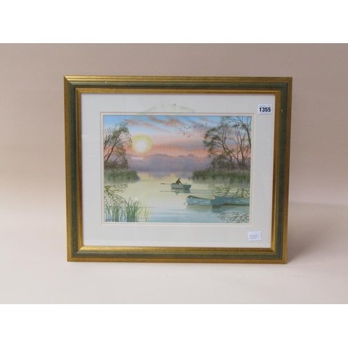 1355 - D HADDON - HE LEADS ME BESIDE STILL WATERS, SIGNED WATERCOLOUR, F/G, 26CM X 34CM