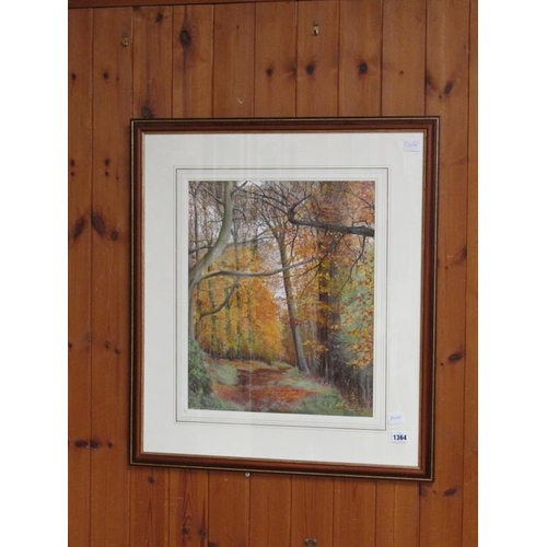 1364 - RONALD SALVESEN - AUTUMN SPLENDOR, SIGNED IN MONO, PASTEL, F/G, 50CM X 40CM