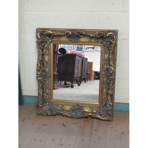 1380 - MOULDED GILT FRAMED WALL MIRROR, 94CM X 80CM