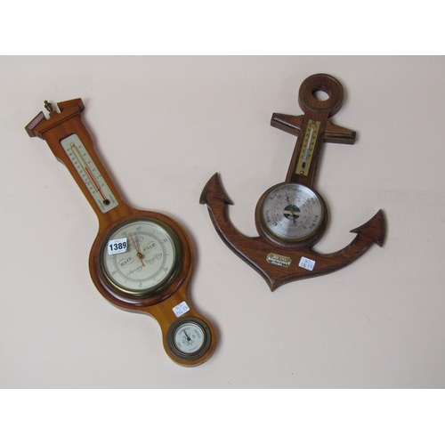 1389 - TWO BAROMETERS - ONE IN FORM OF SHIPS ANCHOR