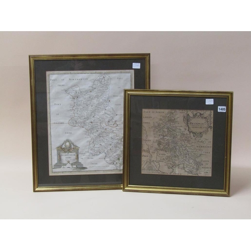 1405 - TWO ANTIQUE MAPS - ROBERT MORDON BUCKINGHAMSHIRE & EARLY BLACK ON WHITE MAP OF BUCKINGHAMSHIRE