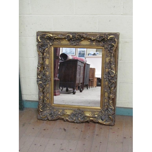 1380 - MOULDED GILT FRAMED WALL MIRROR, 94CM X 80CM