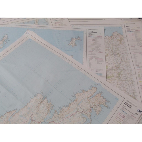 1387 - COLLECTION OF APPROX. 126 1987 LAND RANGERS SERIES ORDNANCE SURVEY SHEETS 1:50000 SCALES