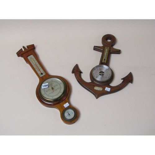 1389 - TWO BAROMETERS - ONE IN FORM OF SHIPS ANCHOR