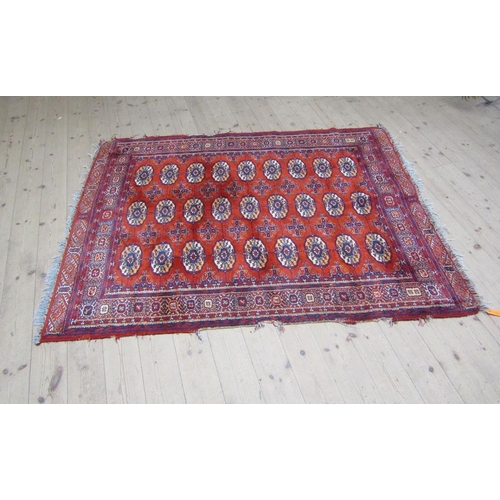 2093 - RED BLUE GROUND ORIENTAL RUG 133CM X 193CM