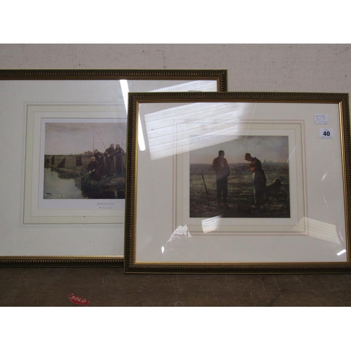 40 - TWO FRAMED COLOURED LITHOGRAPHS