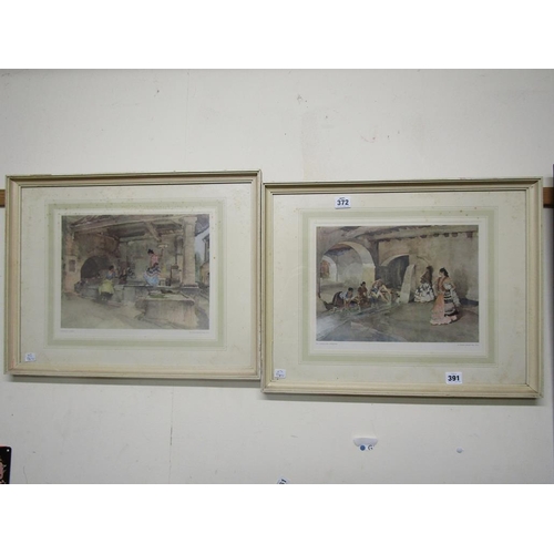 391 - PAIR OF VINTAGE FRAMED PRINTS AFTER RUSSELL FLINT