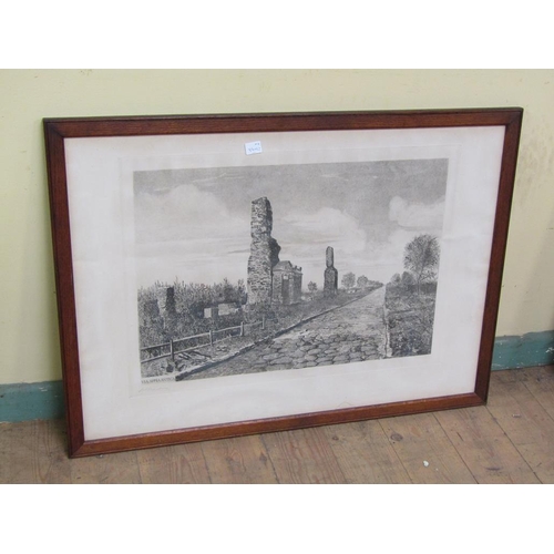 1209 - PAIR BLACK AND WHITE PRINTS, TWO ROME SCENES, THE ARCH OF TITO AND THE APPIA, EACH F/G 50 x 70 cms A... 