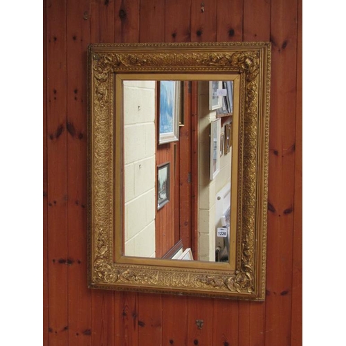 1220 - MOULDED GILT FRAME WALL MIRROR, 84CM X 62CM