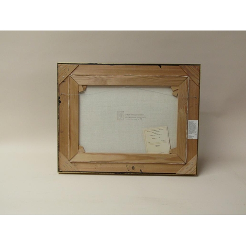 1226 - FRAMED OLEOGRAPH - 19C CARD GAME, FRAMED, 37CM X 50CM