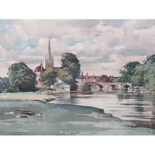 1229 - PAIR, A HOUGHTON - RIVERSCAPES, SIGNED WATERCOLOURS, F/G, EACH 35CM X 50CM