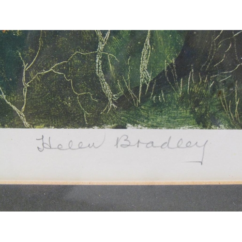 1262 - HELEN BRADLEY - SUNDAY AFTERNOON IN ALEXANDRA PARK, FRAMED COLOUR PRINT, SIGNED IN PENCIL, 42CM  X 5... 