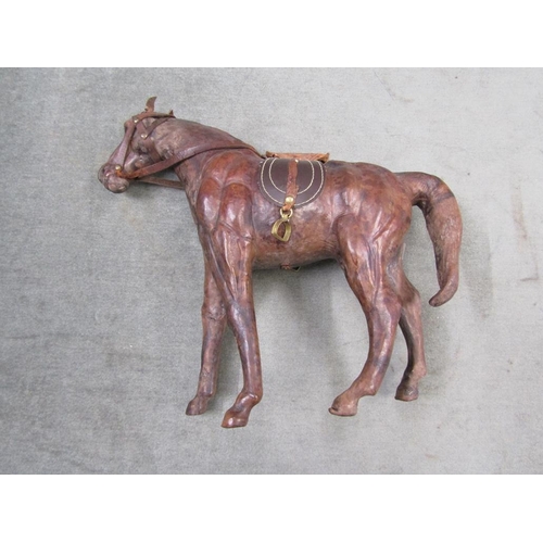 1341 - LEATHER SADDLE HORSE 32cms W