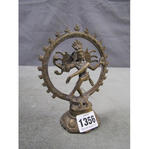 1356 - BRASS HINDU GOD 14cms